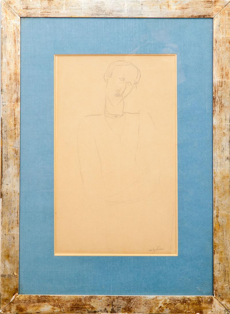 Appraisal: After Amedeo Modigliani - Portrait of a Man Pencil on