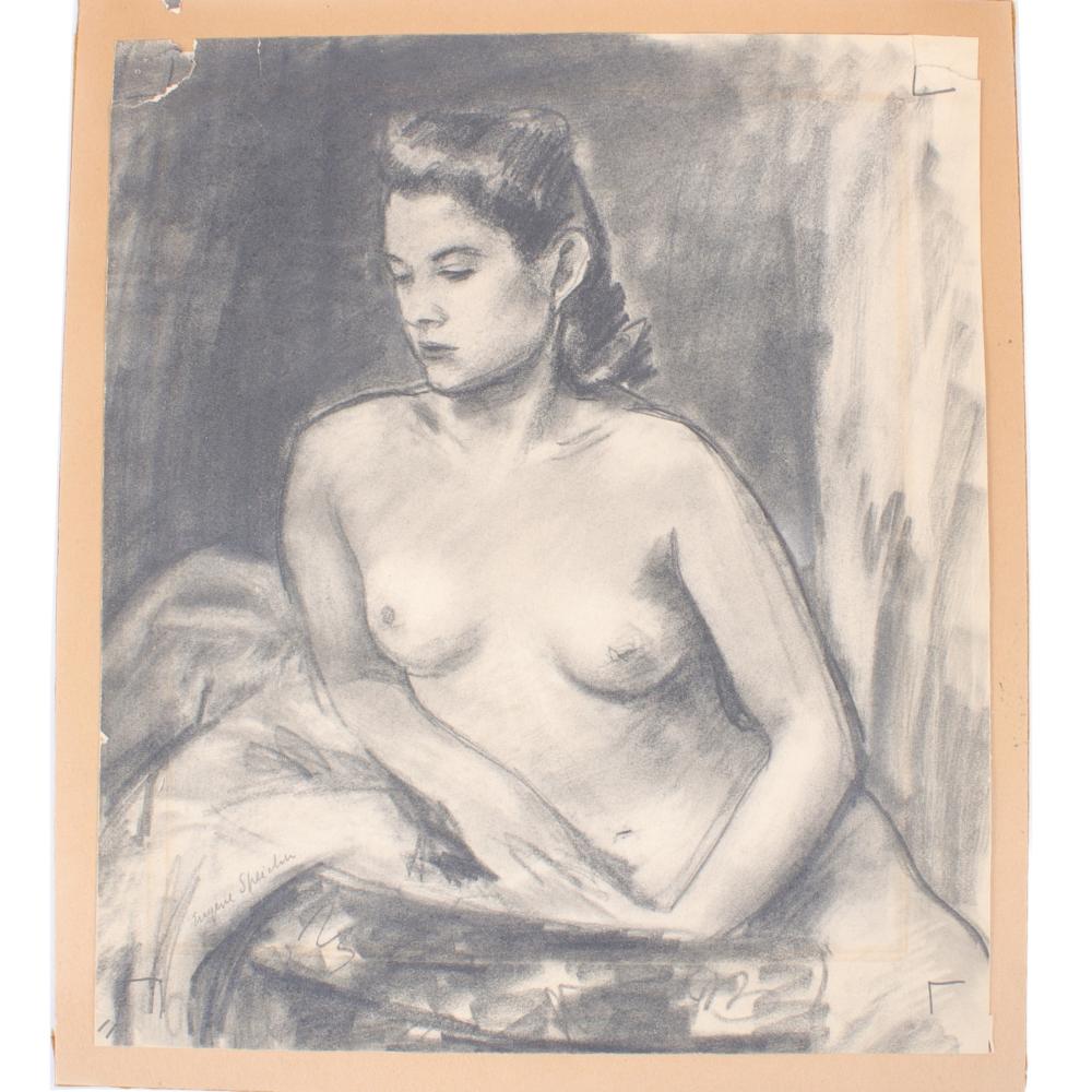 Appraisal: Eugene Edward Speicher New York - Seated Nude Woman charcoal