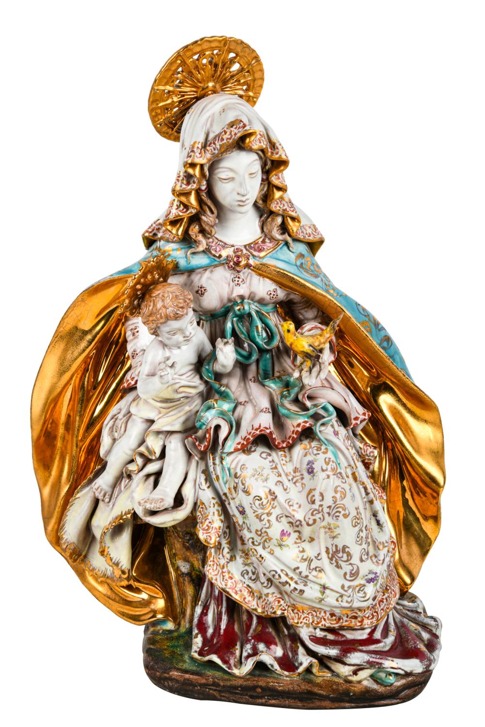 Appraisal: EUGENIO PATTARINO - MADONNA WITH BIRD CHRIST CHILDsigned to interior