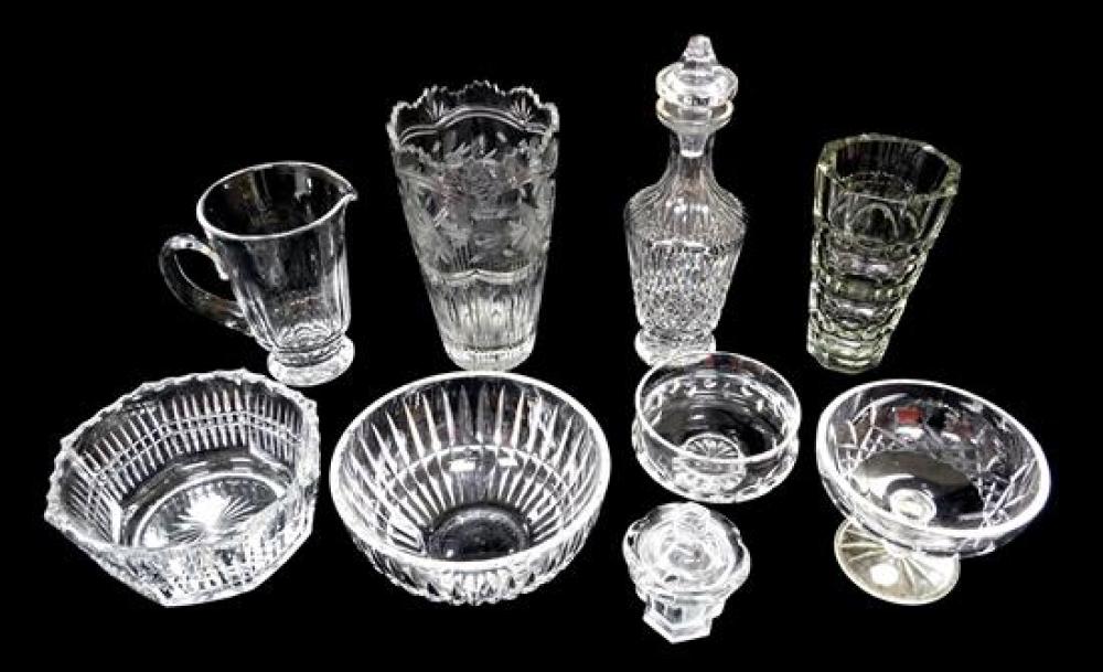 Appraisal: Variety of cut glass pieces nine pieces total including one