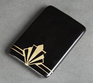 Appraisal: Art Deco Enamel on Sterling Cigarette Case c Art Deco