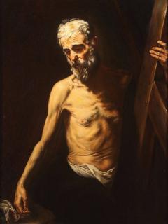 Appraisal: PAINTING OF ST ANDREW AFTER D RIBERA After JUSEPE DE