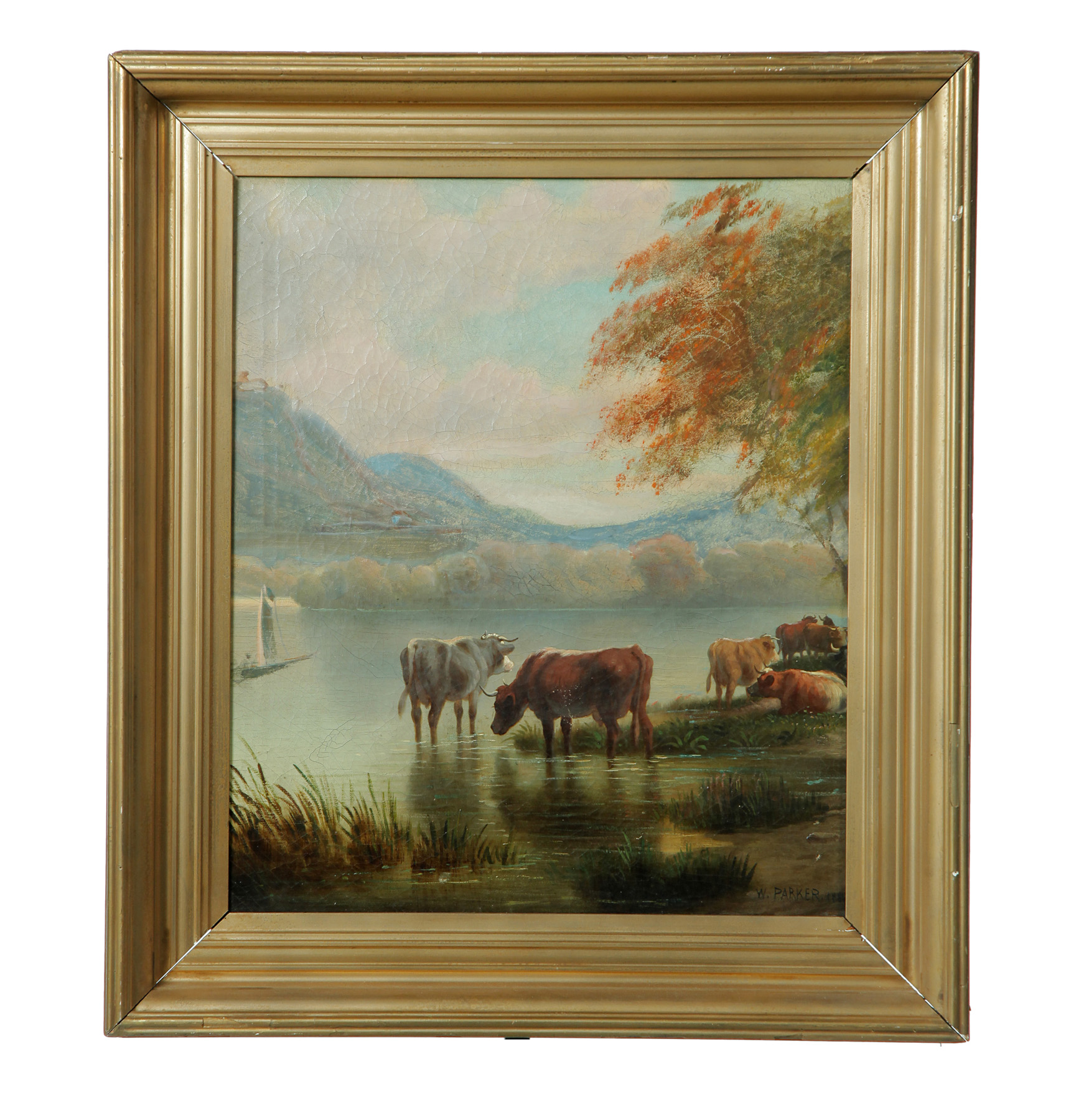 Appraisal: OIL ON CANVAS PASTORAL LANDSCAPE BY W PARKER American dated