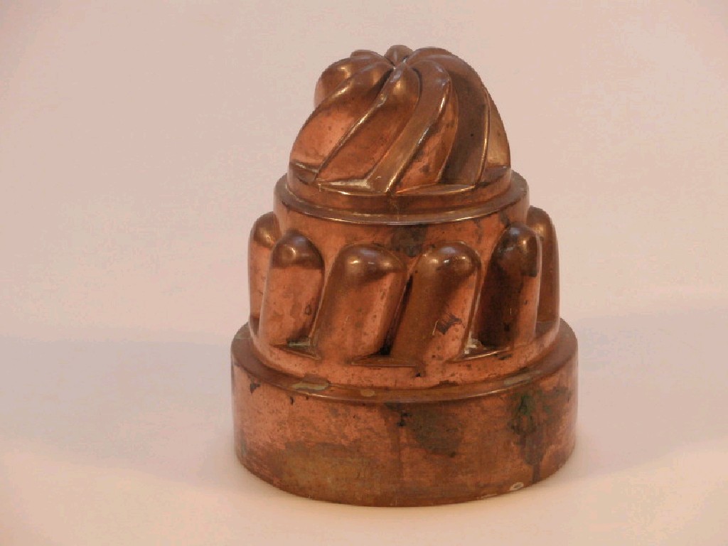 Appraisal: A Victorian copper castle top blancmange mould cm high