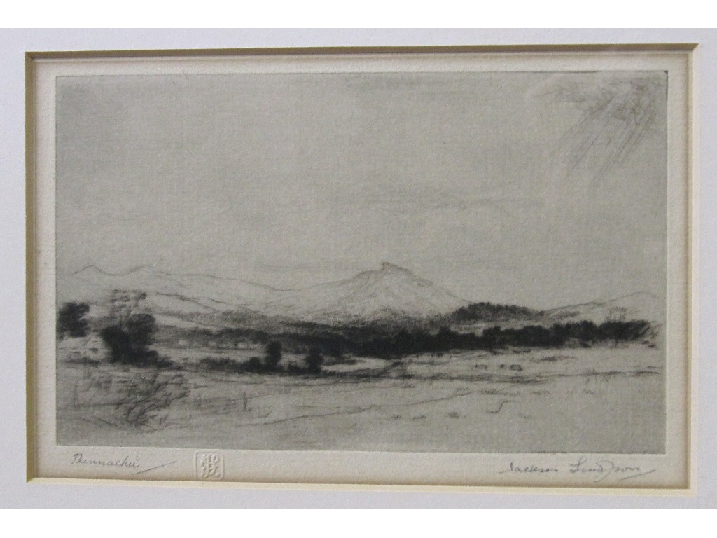 Appraisal: JACKSON SIMPSON Drypoint 'Bennachie' signed and entitled in pencil and