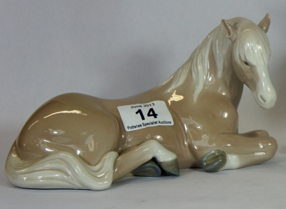 Appraisal: Lladro Early Large Figure of a Recumbent Horse