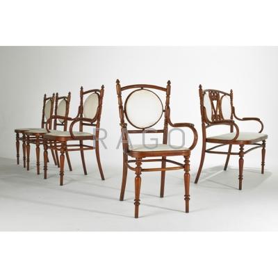 Appraisal: JOSEF HOFFMAN MANUFACTURERS Five piece parlor set s Stained beech