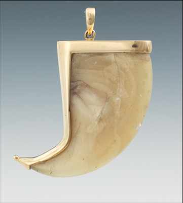 Appraisal: A k Gold Tiger Claw Pendant k yellow gold mounting