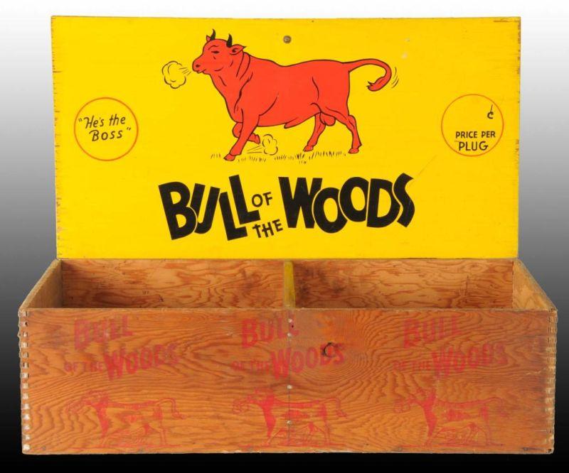 Appraisal: Bull of the Woods Plug Tobacco Display Box Description Stenciled