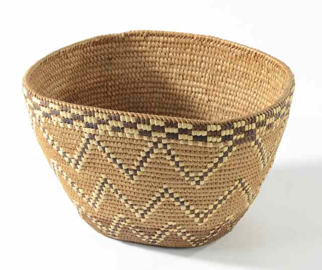 Appraisal: PUGET SOUND SKAGIT INDIAN BASKET having three rows of a