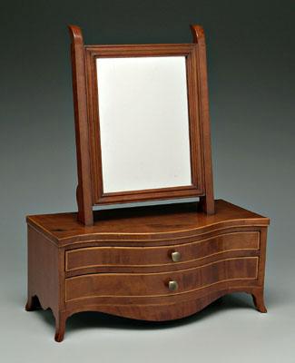 Appraisal: Inlaid Hepplewhite dressing stand cherry with poplar secondary serpentine front