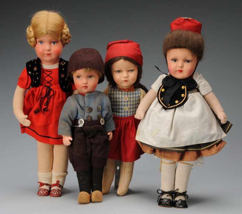 Appraisal: Lot of Papier-Mach Dolls Description Germany Ca s All have