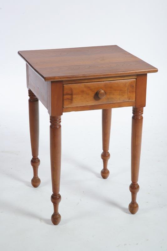 Appraisal: ONE DRAWER STAND Cherry with a wooden pull and turned