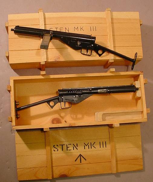 Appraisal: A lot of two miniature models of Sten guns The