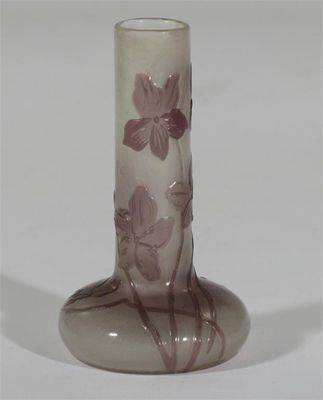 Appraisal: A small Art Nouveau Galle cameo glass solifleur vase opaque