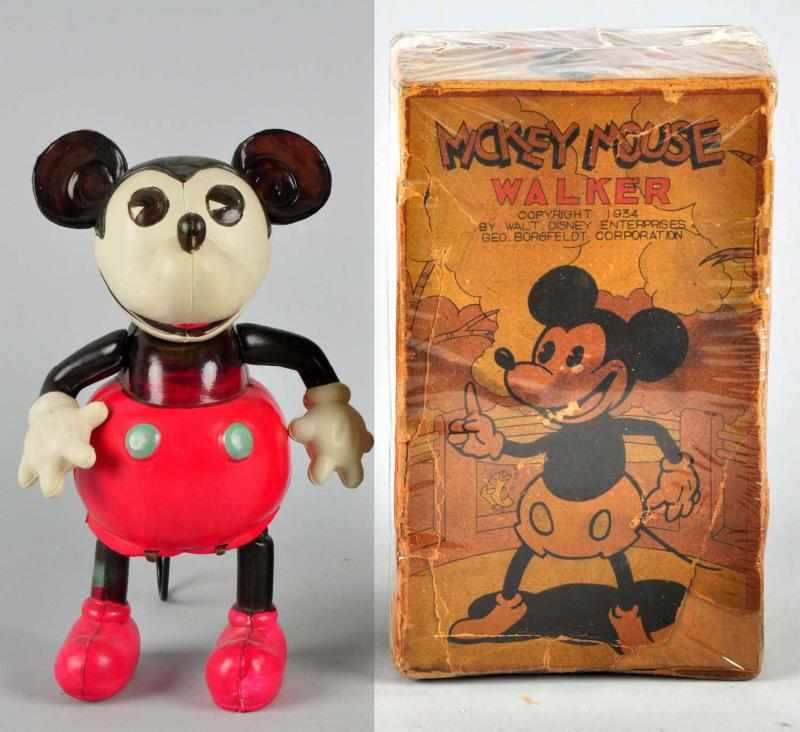 Appraisal: Celluloid Disney Rambling Mickey Wind-Up Toy Description American Working Distributed