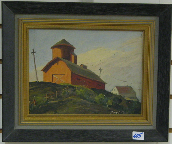 Appraisal: PERCY L MANSER Oregon - Oil on panel Red Barn