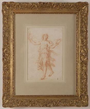 Appraisal: CONTINENTAL SCHOOL DANCING MAIDEN Sanguine drawing x in unsigned