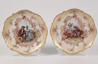 Appraisal: PAIR OF FRENCH LIMOGES HANGING WALL PLATES PAIR OF FRENCH