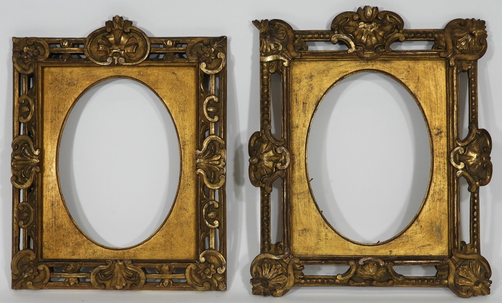 Appraisal: PR CARVED GILT WOOD ROCOCO PICTURE FRAMES United states th