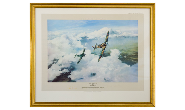 Appraisal: Sir Douglas Bader Adolf Galland Signed Print Duel of Eagles