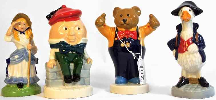 Appraisal: Wade Collection of Figures comprising Goosy Goosy Gander Humpty Dumpty