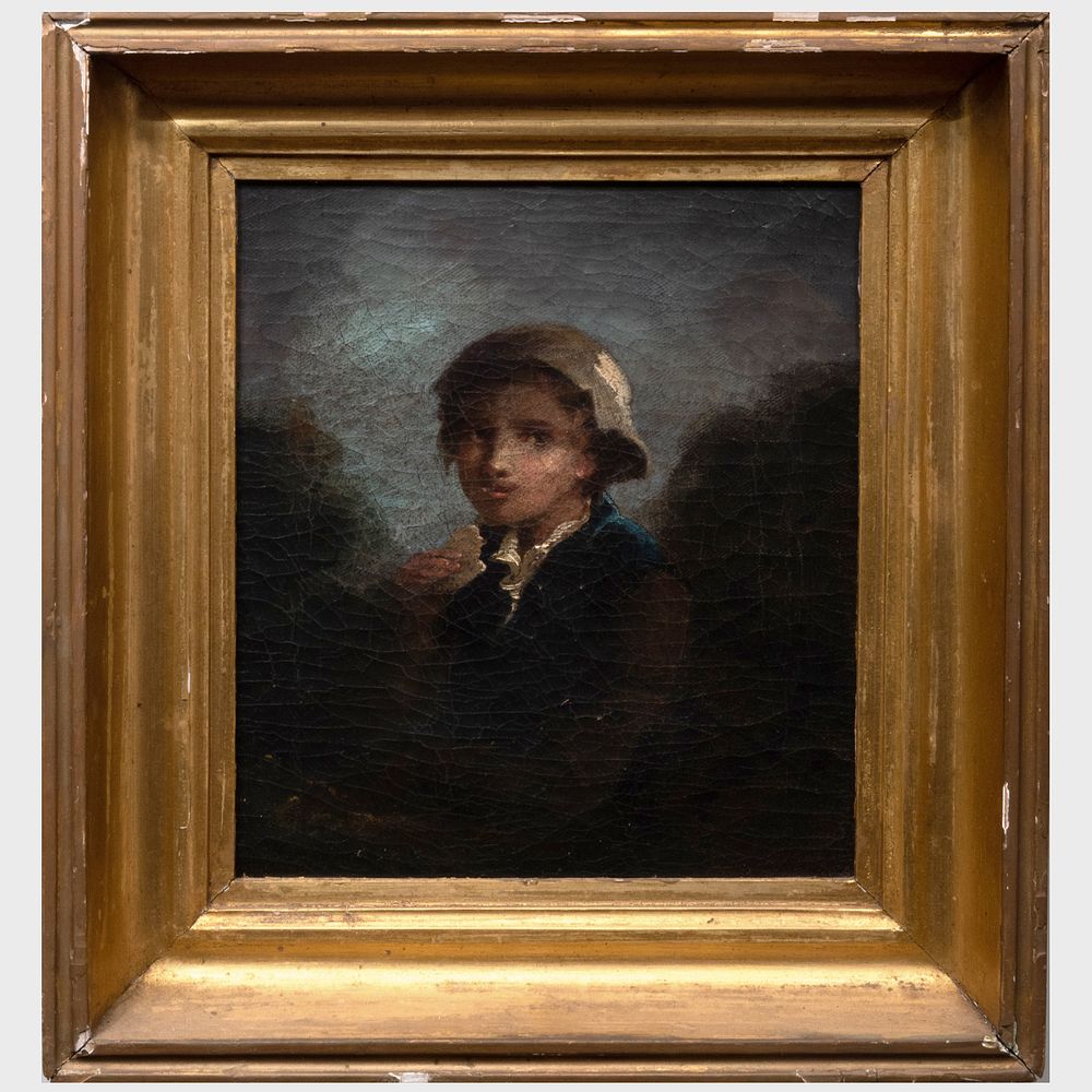 Appraisal: English School Portrait of a Boy Oil on canvas unsigned