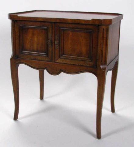 Appraisal: Drexel Heritage French style commode table two door with pecan