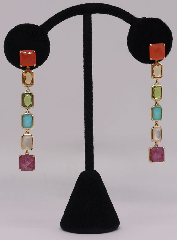 Appraisal: JEWELRY Ippolita kt Gold and Colored Gem Earrings Pair of