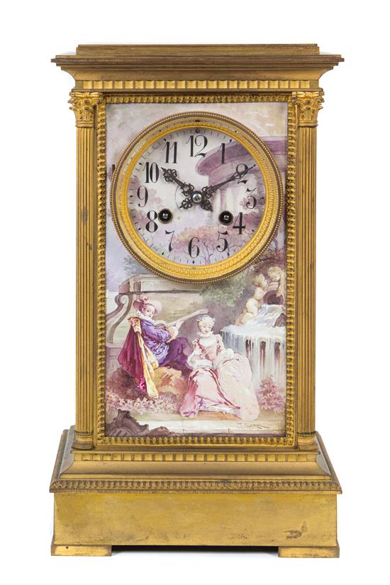 Appraisal: Sale Lot A French Porcelain Mounted Gilt Bronze Mantel Clock