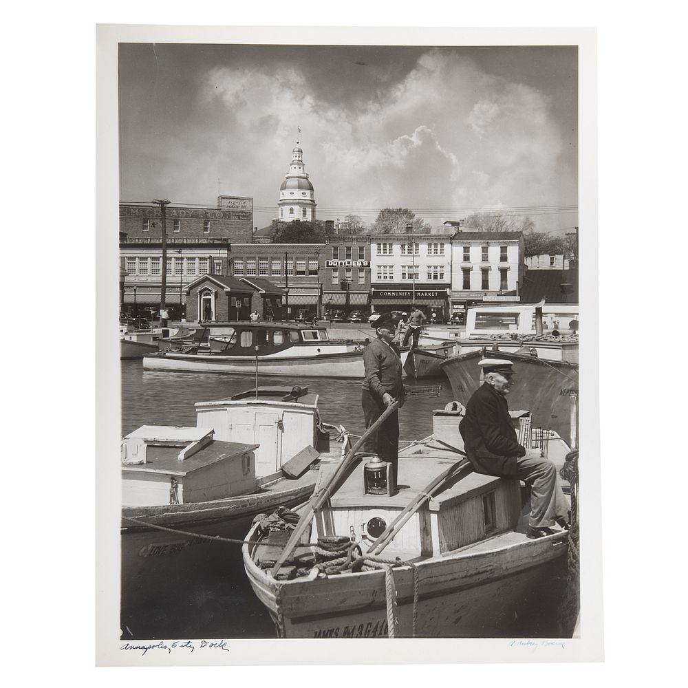 Appraisal: A Aubrey Bodine Annapolis City Dock photo American - Gelatin