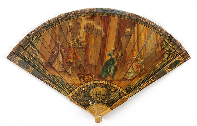 Appraisal: VERNIS MARTIN-TYPE BRIS FAN French th Century With a depiction