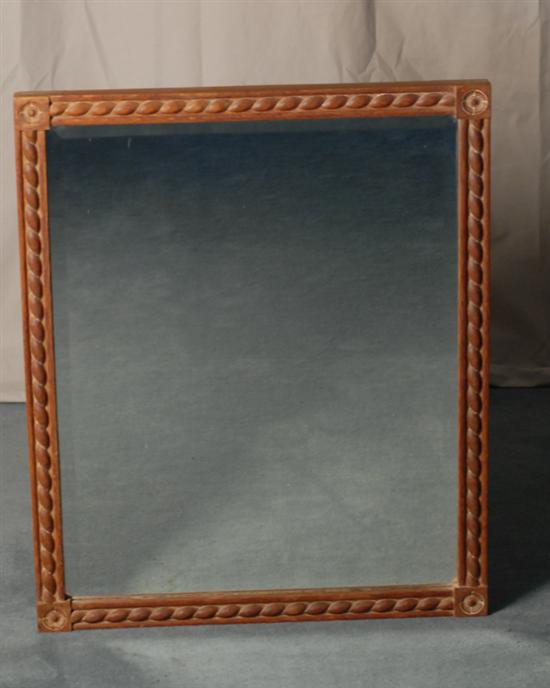 Appraisal: A th C Carved Frame Wall Mirror the oak and