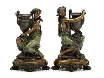 Appraisal: Albert Ernest Carrier French - pair of water carriers Bronze