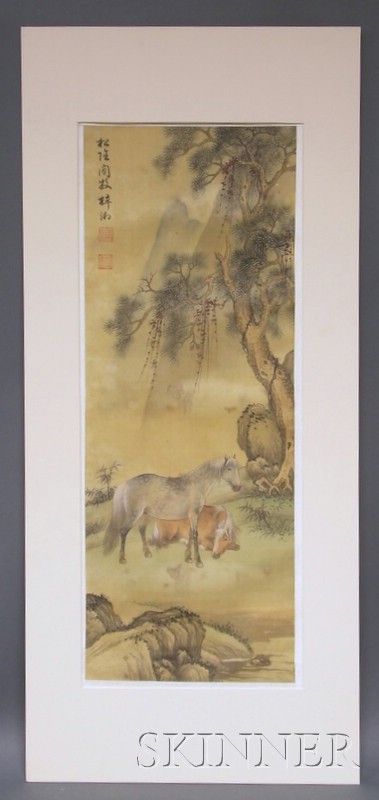 Appraisal: Chinese Painting late th century ink and colors on silk