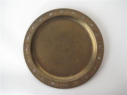 Appraisal: Gilt-Bronze Abalone pattern tray tiffany studios new york Marked Tiffany