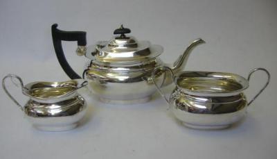 Appraisal: A THREE PIECE TEA SET maker Charles S Green Co