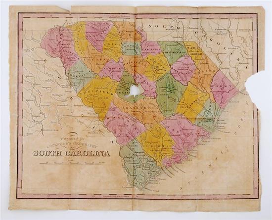 Appraisal: South Carolina map from Thomas P Lockwood's A GEOGRAPHY OF