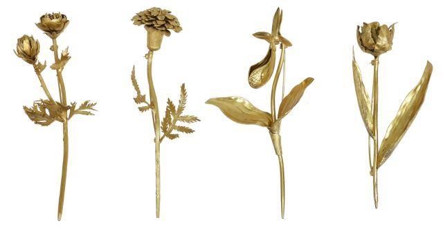 Appraisal: lot of Gilt sterling silver vermeil flower brooches Janna Thomas