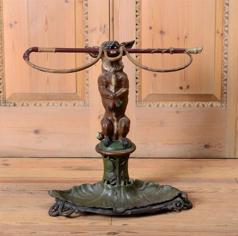 Appraisal: VICTORIAN PAINTED CAST-IRON UMBRELLA STAND In the form of a