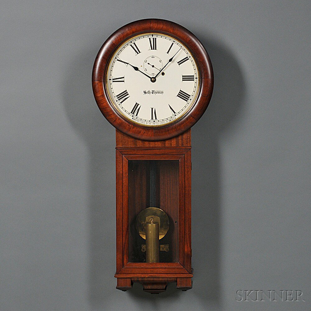 Appraisal: Seth Thomas Mahogany No Regulator Thomaston Connecticut c glazed wooden