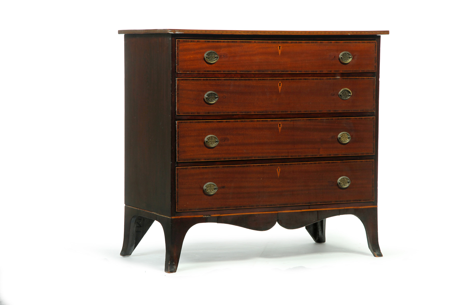 Appraisal: NEW ENGLAND INLAID HEPPLEWHITE CHEST OF DRAWERS Late th-early th