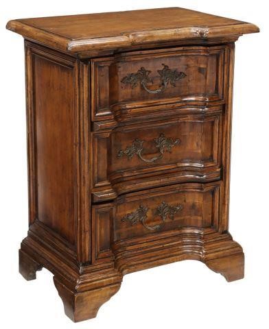 Appraisal: Italian Baroque style walnut nightstand th c having a shaped