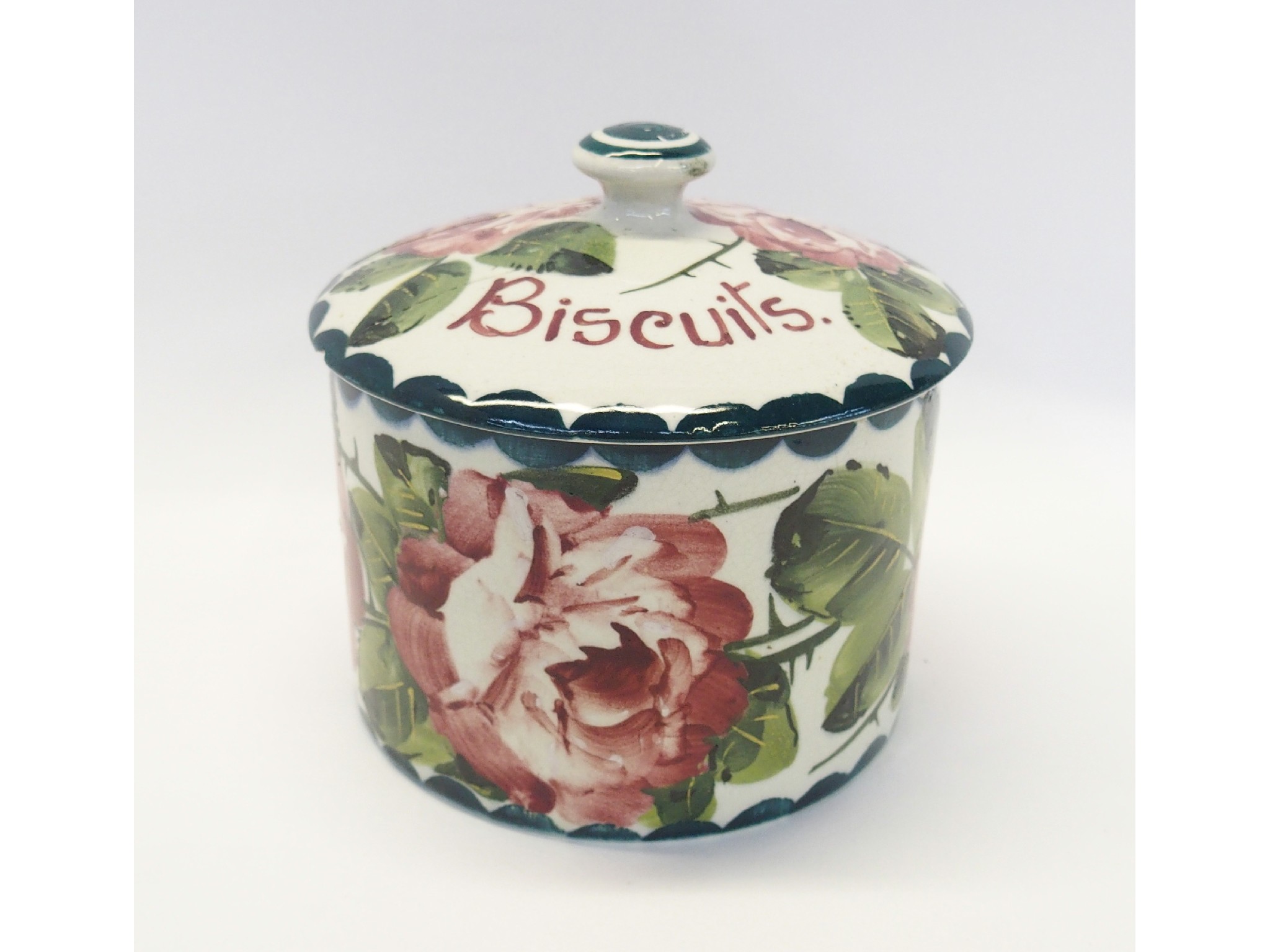 Appraisal: Wemyss Cabbage rose biscuit jar