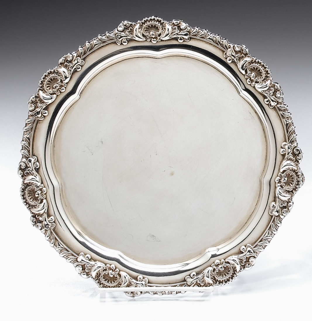 Appraisal: Victorian Sterling silver salver probably j ellis co sheffield With