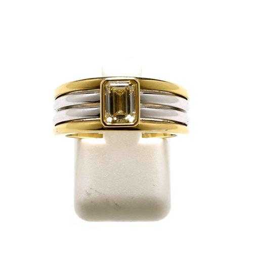 Appraisal: DIAMOND AND GOLD RING MAX HANS WAGNER White and yellow