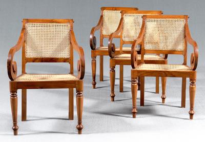 Appraisal: Set of four Regency export armchairs each mahogany throughout with