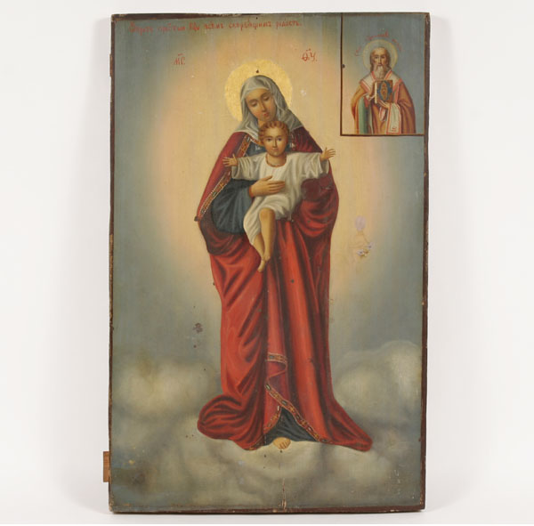 Appraisal: Large Russian icon of the Virgin and Savior late th