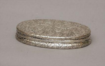 Appraisal: Silver Oval Box Stamped M Buccellati Milano-Roma