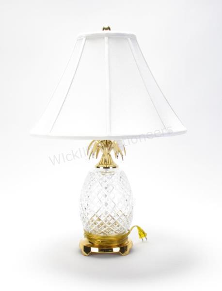 Appraisal: Waterford Crystal Pineapple Lamp crystal pineapple body brass footed base